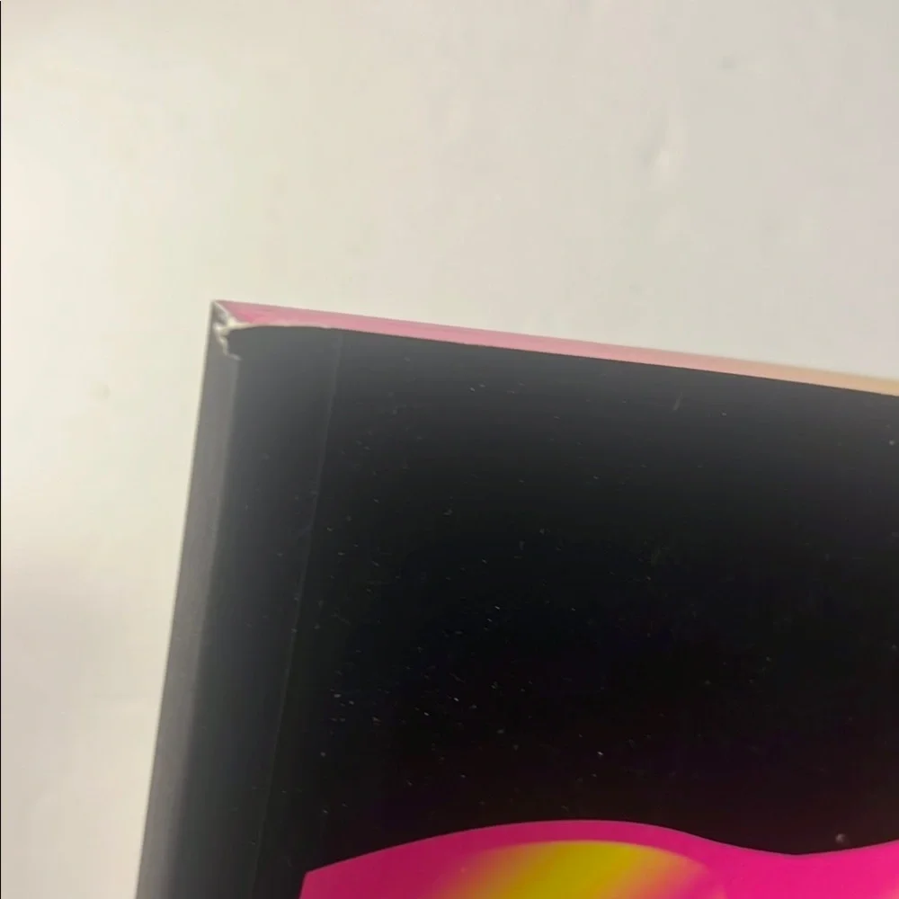 Black Notebook with Pink and Yellow Sunglasses Design Neon Pink and yellow